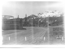 A black and white picture of the main road into Mammoth Lakes in 1934.