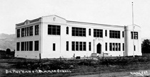 An undated black and white picture of the school in Big Pine.